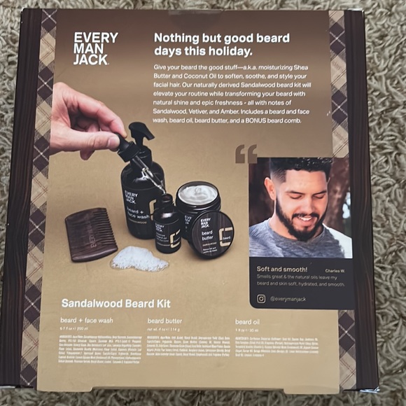 NEW - Every Man Jack - Sandalwood Beard Kit - Picture 2 of 6